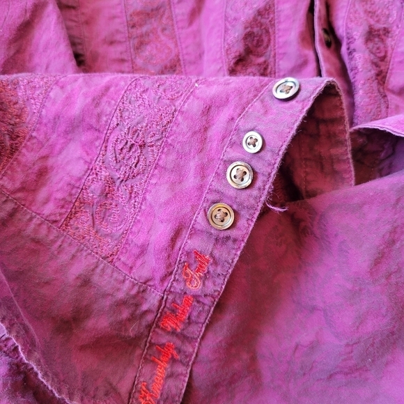 Robert Graham Men's Embroidered Paisley Floral Textured Fabric XL Purple - Picture 9 of 14